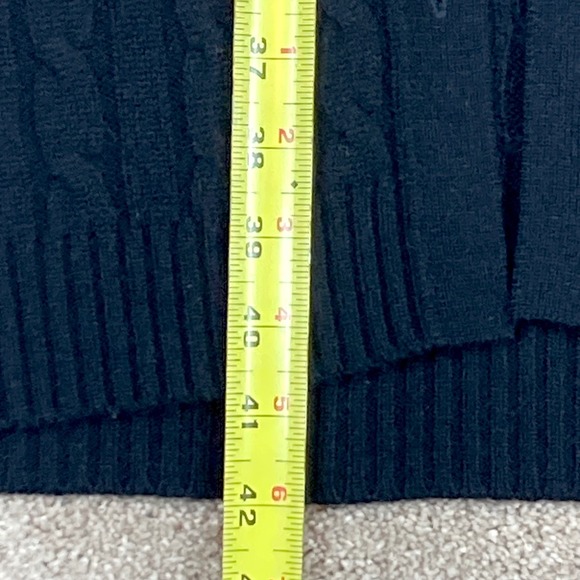 Neiman Marcus Cashmere Duster Cardigan Sweater Women XL Black Cable Knit Classic - Picture 8 of 11
